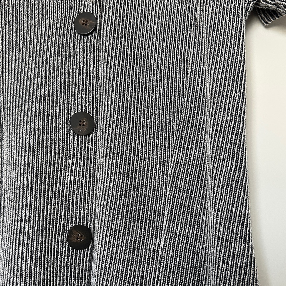 Zara Gray Ribbed V-Neck Button-Front Mini Dress - Picture 3 of 4